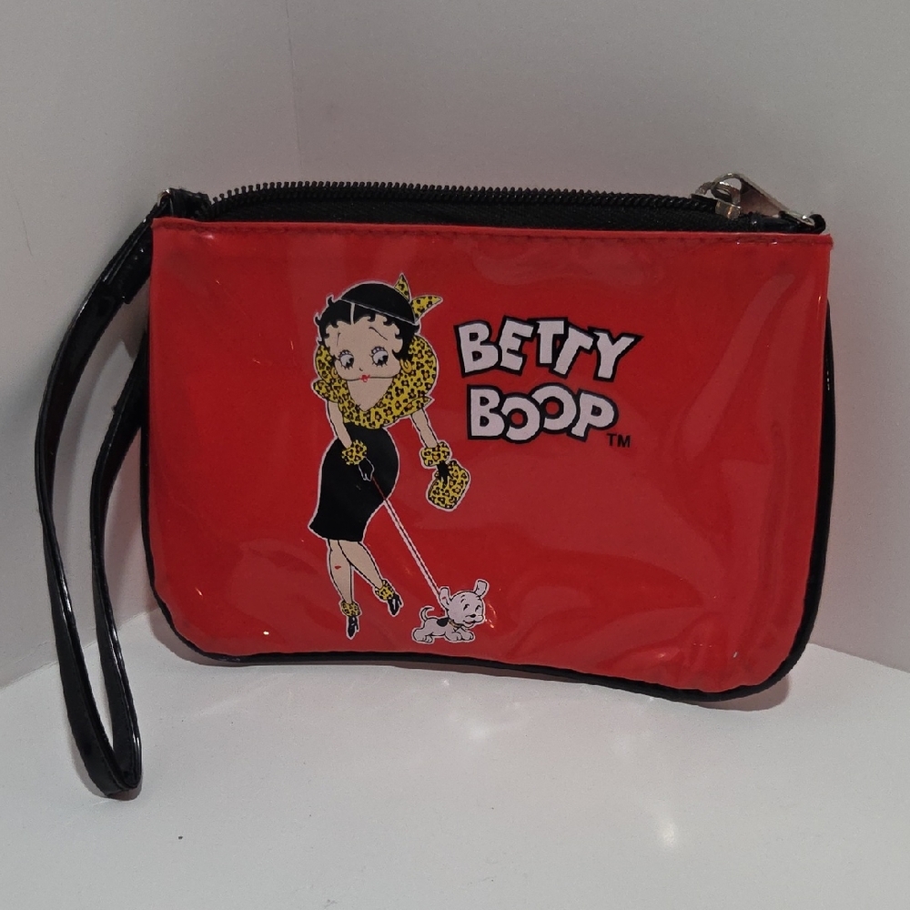 Betty Boop Red and Black Plastic Wristlet Clutch